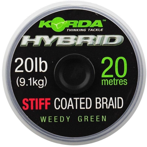 Fir Textil Korda Hybrid Stiff Coated Braid, Weedy Green, 20m