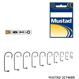 Carlige Mustad M32746 Bronz pentru Jig/Twister, 100buc/plic