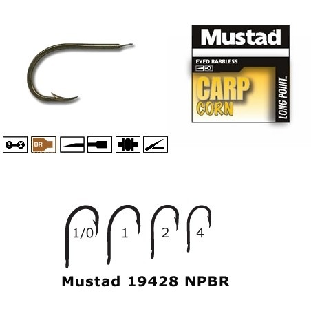 Carlige Mustad M19428 NPBR Bronz, Cioc de Papagal, Revers, 10buc/plic