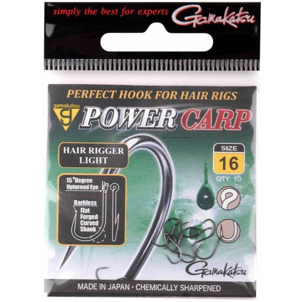 Carlige Gamakatsu Power Carp Hair Rigger Light, Negru