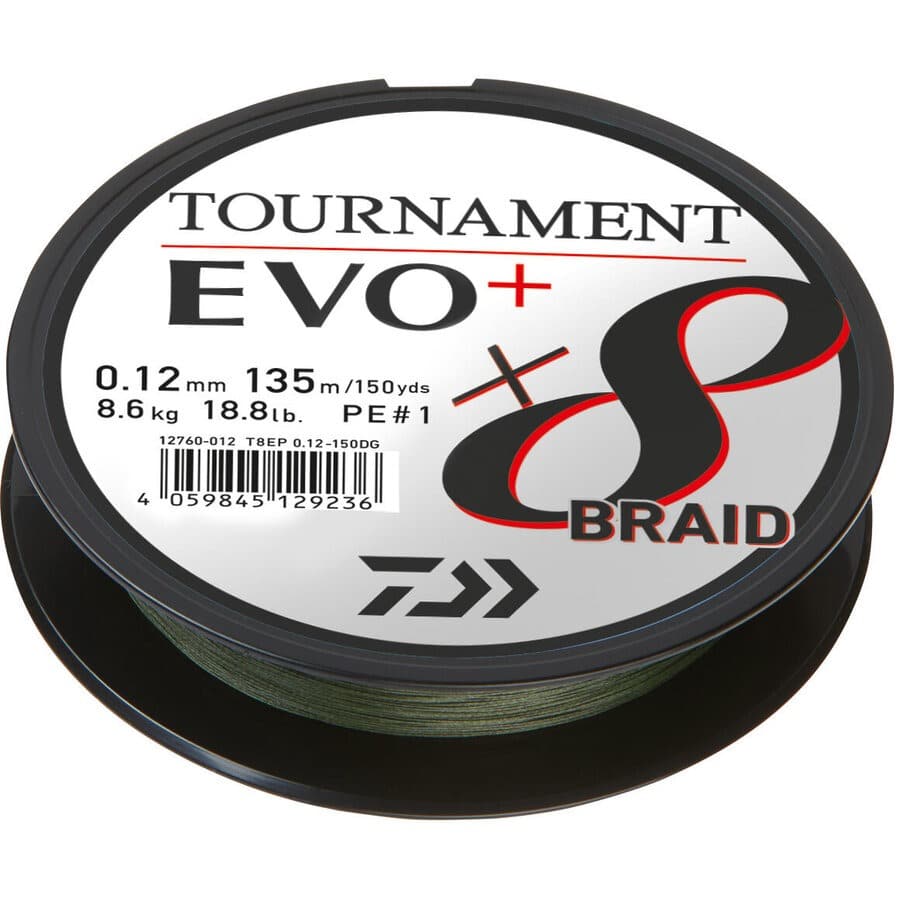 Fir Daiwa Tournament 8X Braid Evo+, Dark Green, 0.08mm, 135m