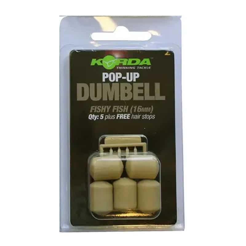 Pelete Flotante Korda Pop-Up Dumbell + Free Hair Stops, Fishy Fish, 12mm, 8buc