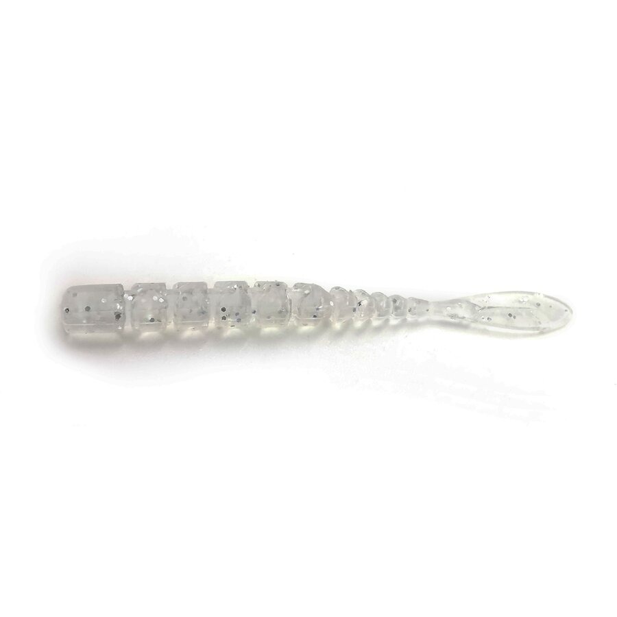 Grub Mustad Aji Micro Fla, Clear Silver Glitter, 5cm, 15buc