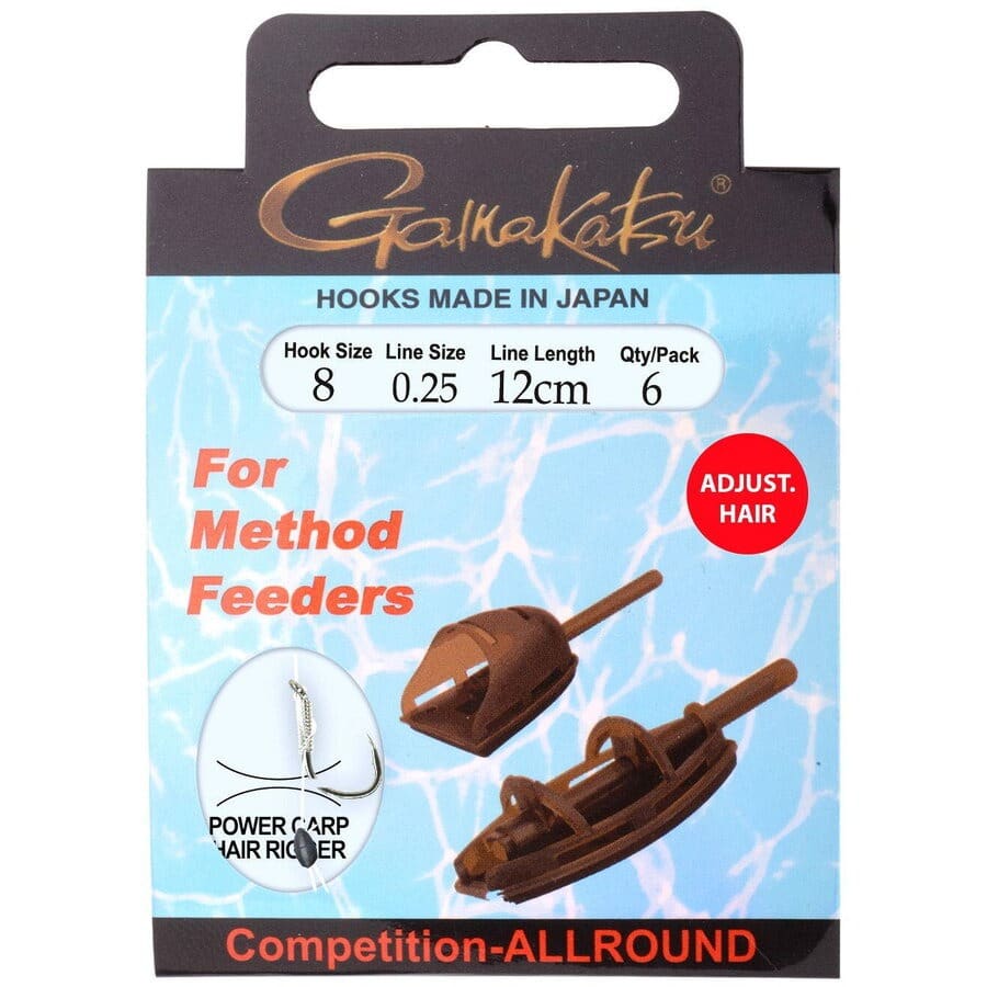 Montura Gamakatsu Method Feeder Hair, nr.10, 0.25mm, 6buc