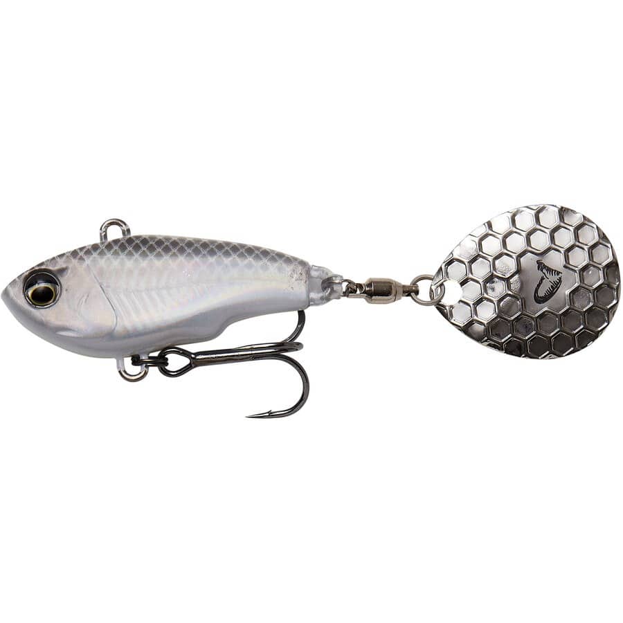 Spinnertail Savage Gear Fat Tail Sinking, White Silver