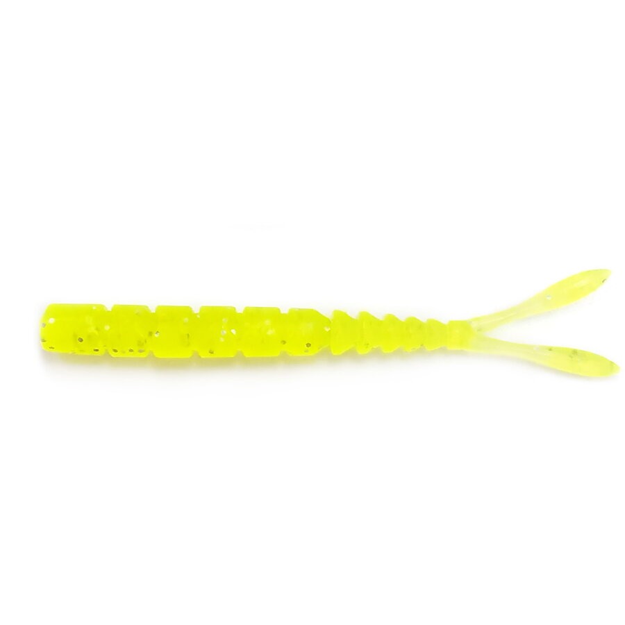 Grub Mustad Aji Split Tail, Clear Chartreuse, 5cm, 12buc