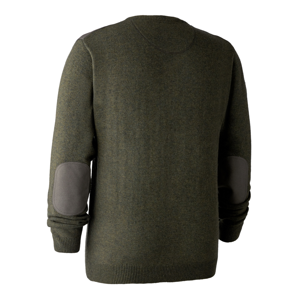 Bluza tricotata cu guler in V Deerhunter Sheffield - Green Melange